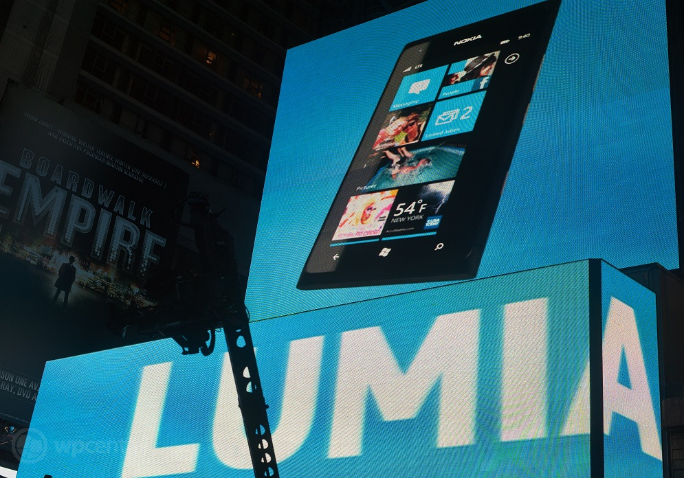 Lanzamiento del Nokia Lumia 900 en Time Square