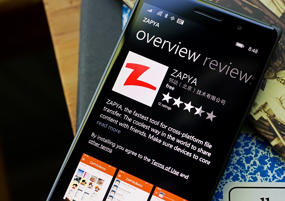 Zapya is now available for Windows Phones