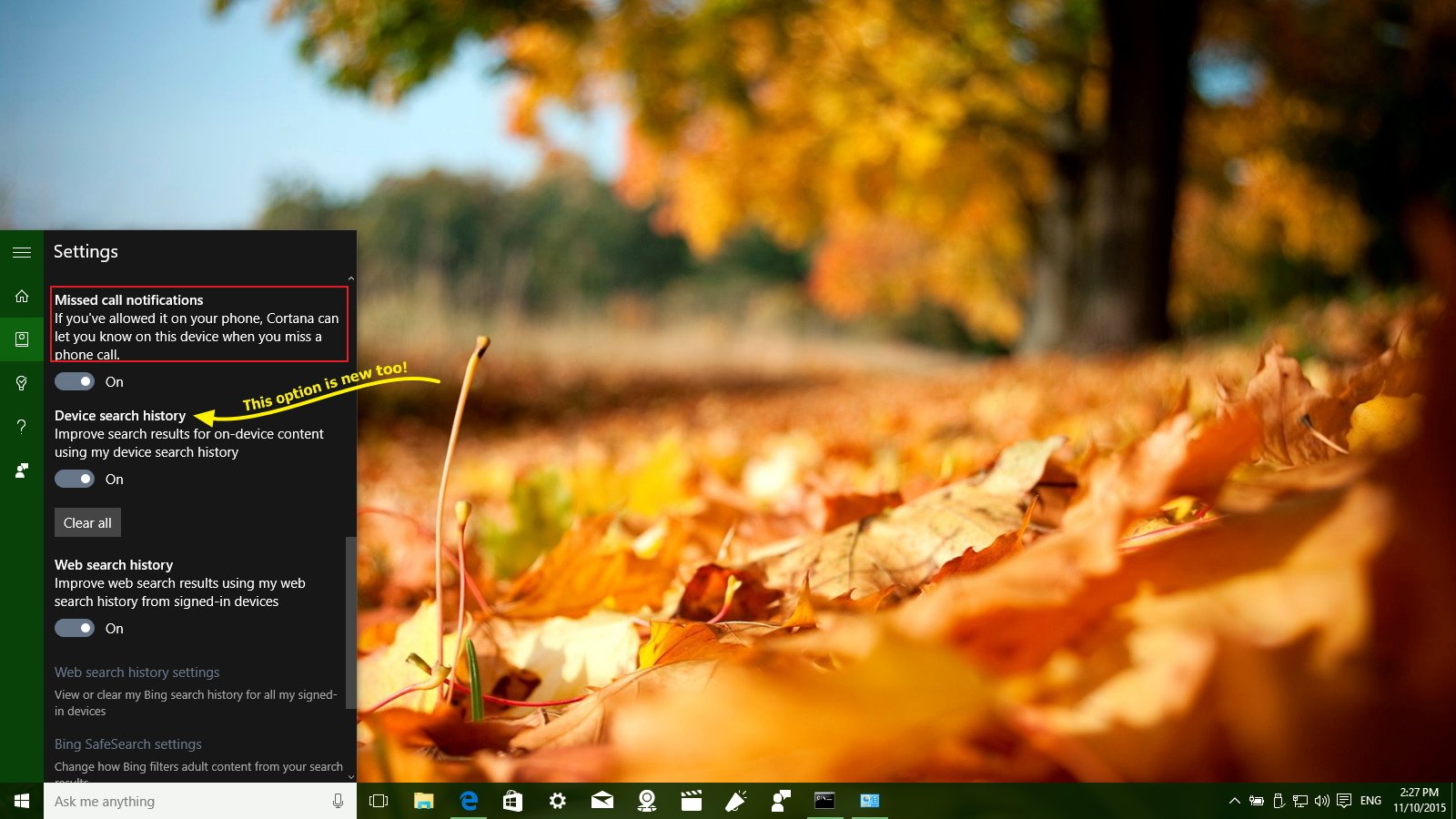 november-update - Những điểm mới trong bản cập nhật Windows 10 build 10586 Missed-calls-cortana-fallupdate
