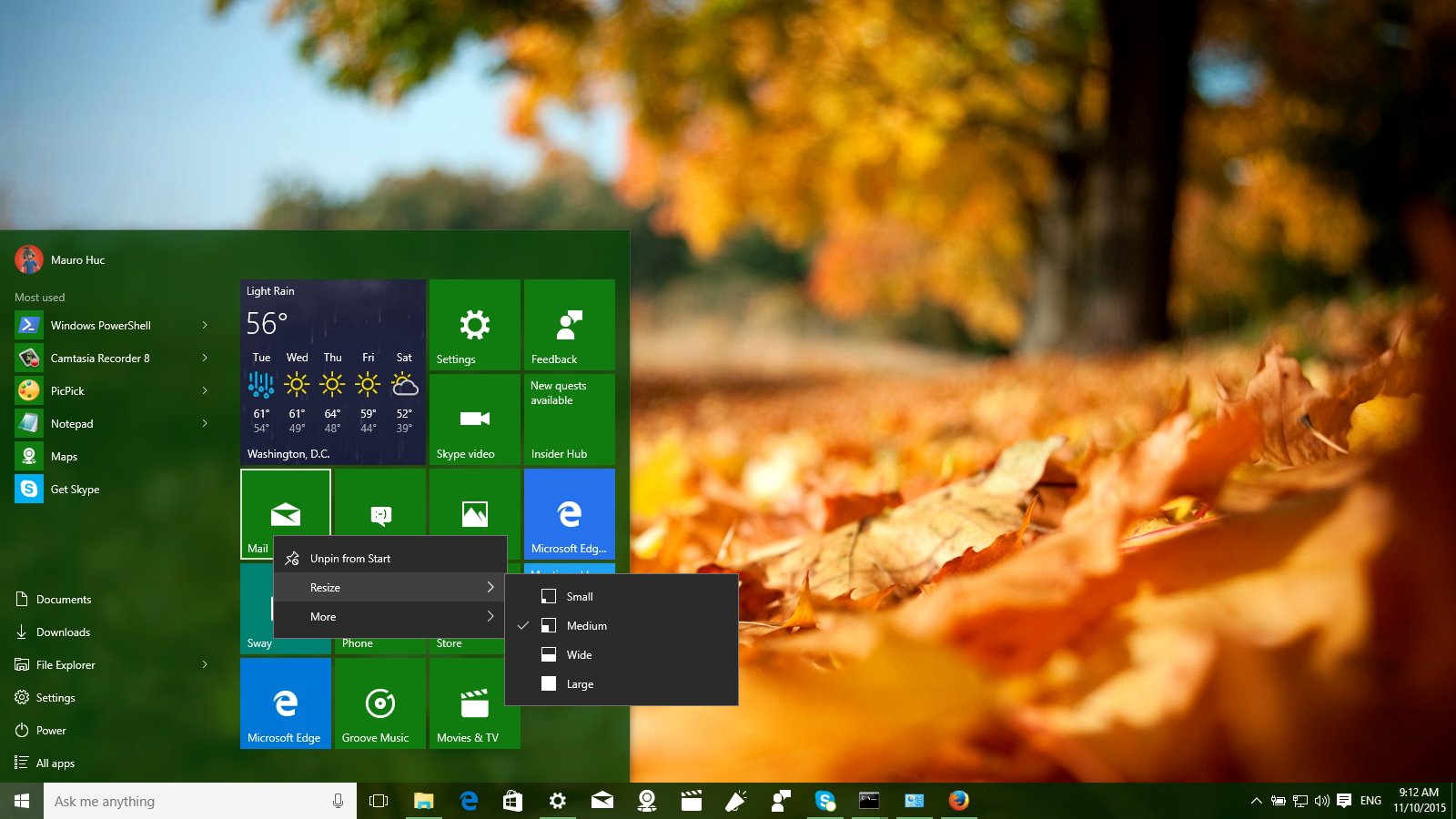 november-update - Những điểm mới trong bản cập nhật Windows 10 build 10586 Smart-resize-menu-fallupdate1