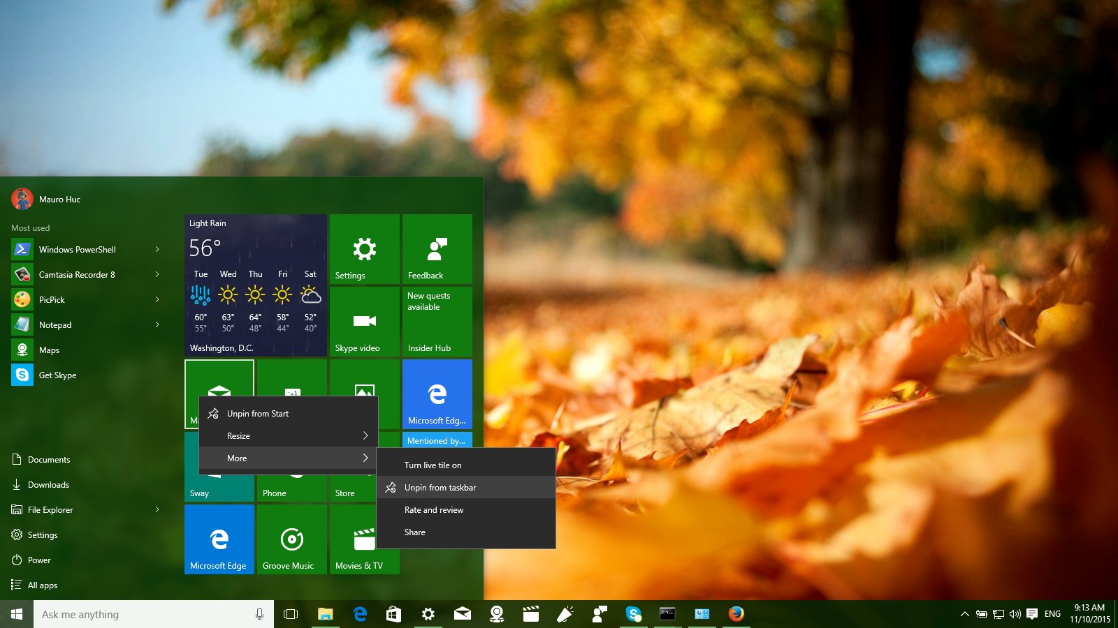 november-update - Những điểm mới trong bản cập nhật Windows 10 build 10586 Start-more-menu-fallupdate1
