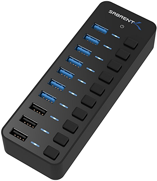JIANG Hub High-Speed Usb3.0 HUB Security Multiple Expansion USB Hub Splitter Exquisite 10-Port HUB Hub for Connecting All Kinds of USB Devices 