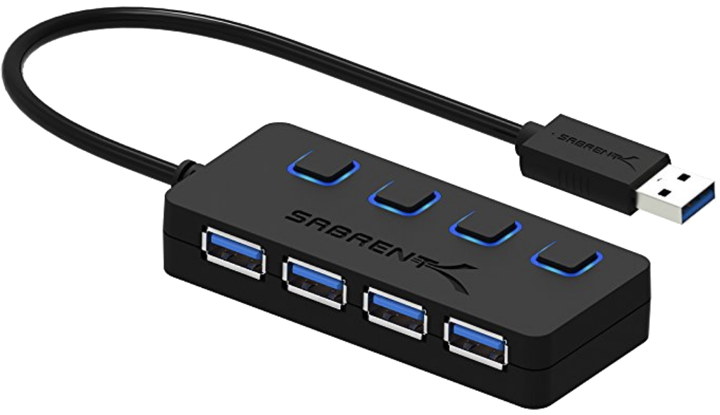 Hub Sabrent 4 portas USB 3.0