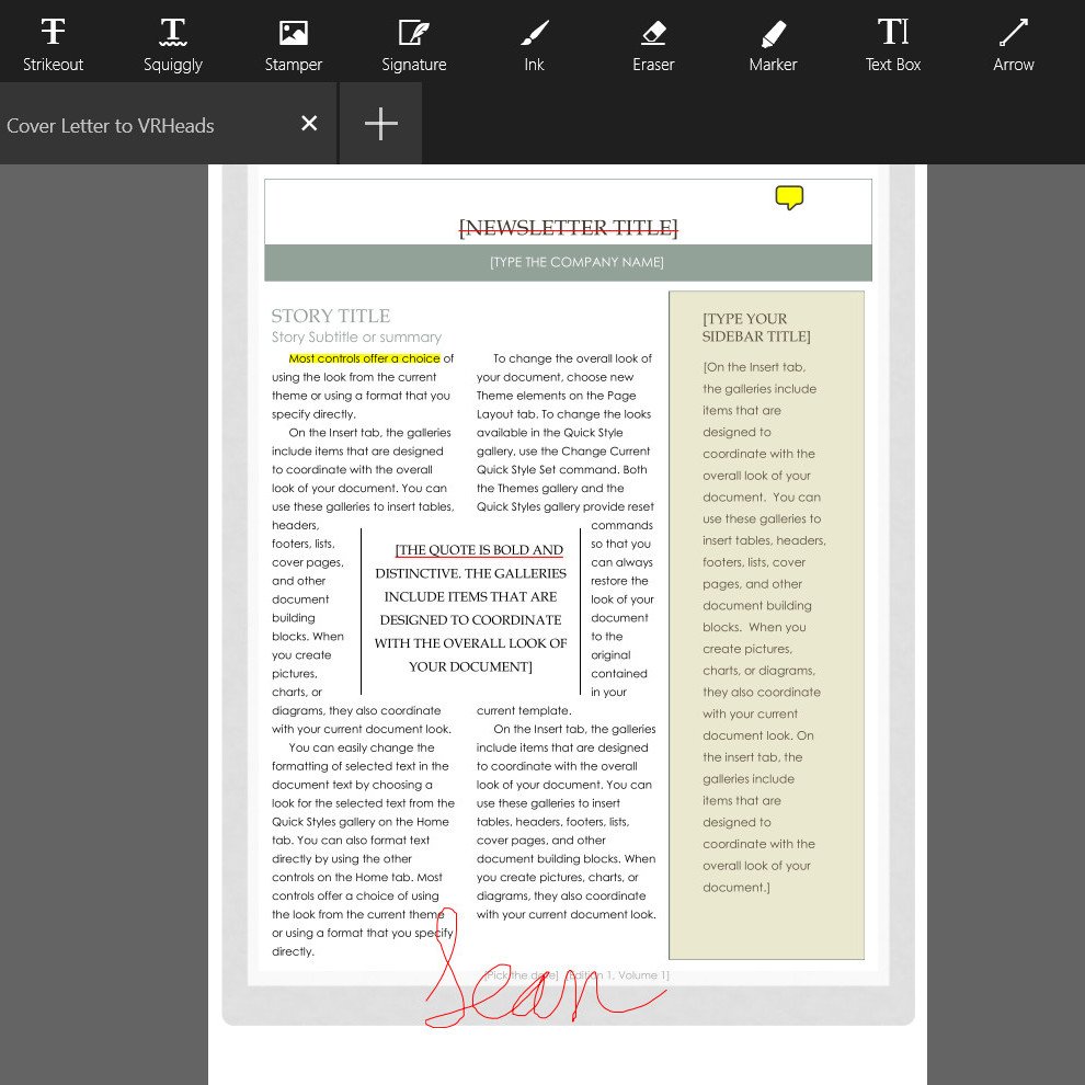 microsoft surface best way to markup highlight pdf files