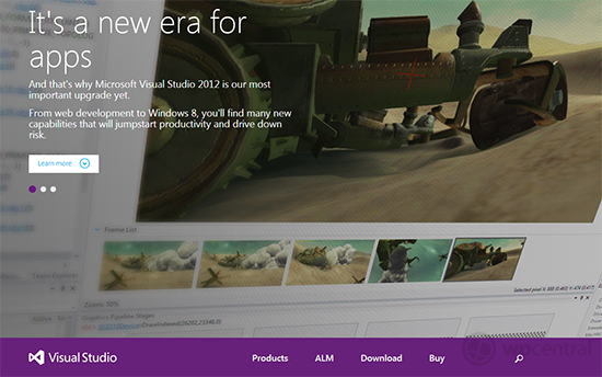 New Visual Studio Website