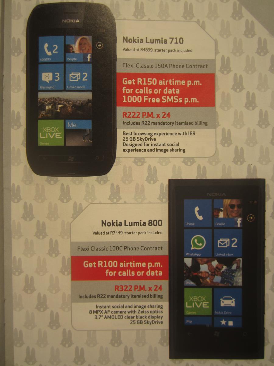 Virgin Mobile South Africa Offering The Nokia Lumia 800 And 710 Windows Central