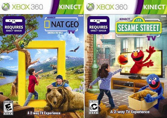 Kinect Nat Geo TV and Sesame Street TV boxes