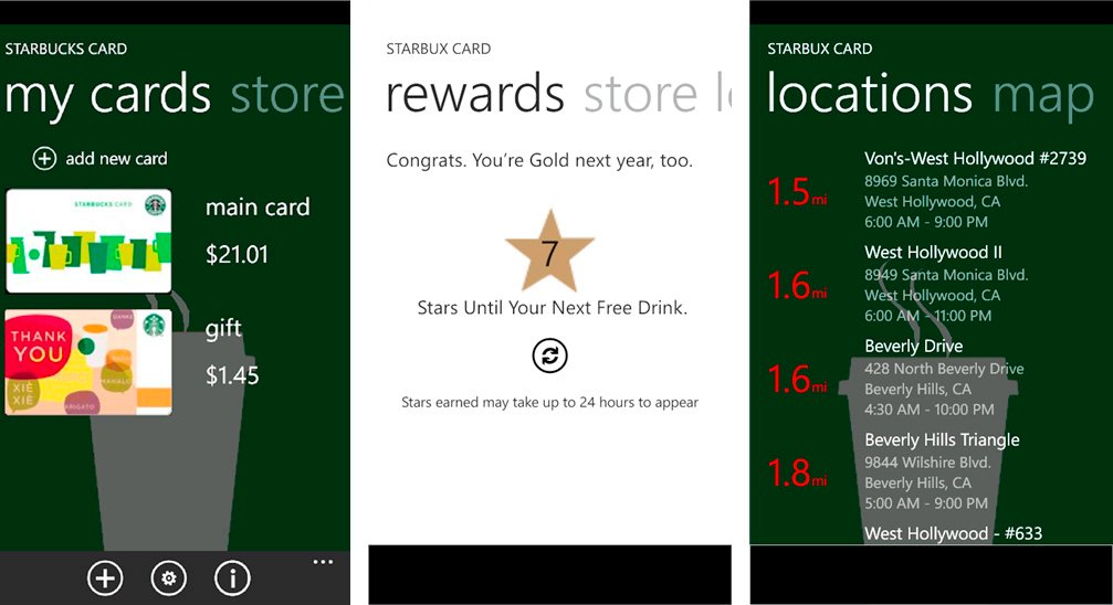 Pay for your Latte with Starbux Card for Windows Phone