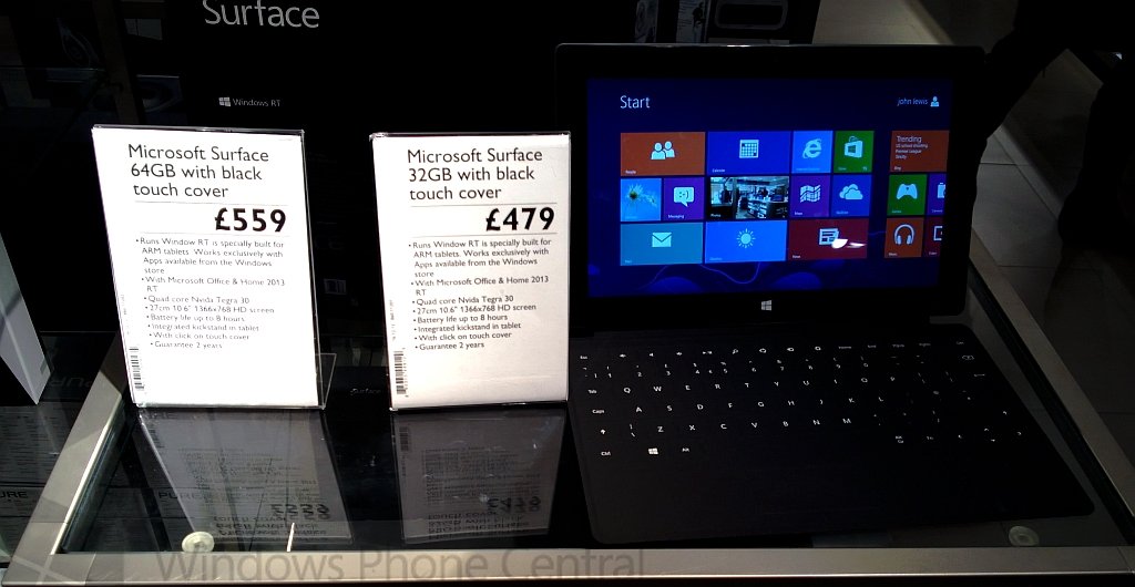 Microsoft Surface: First availability in UK stores today