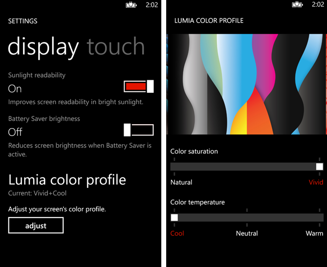 Nokia Lumia Color Profile