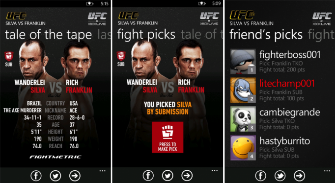UFC Xbox Windows Phone