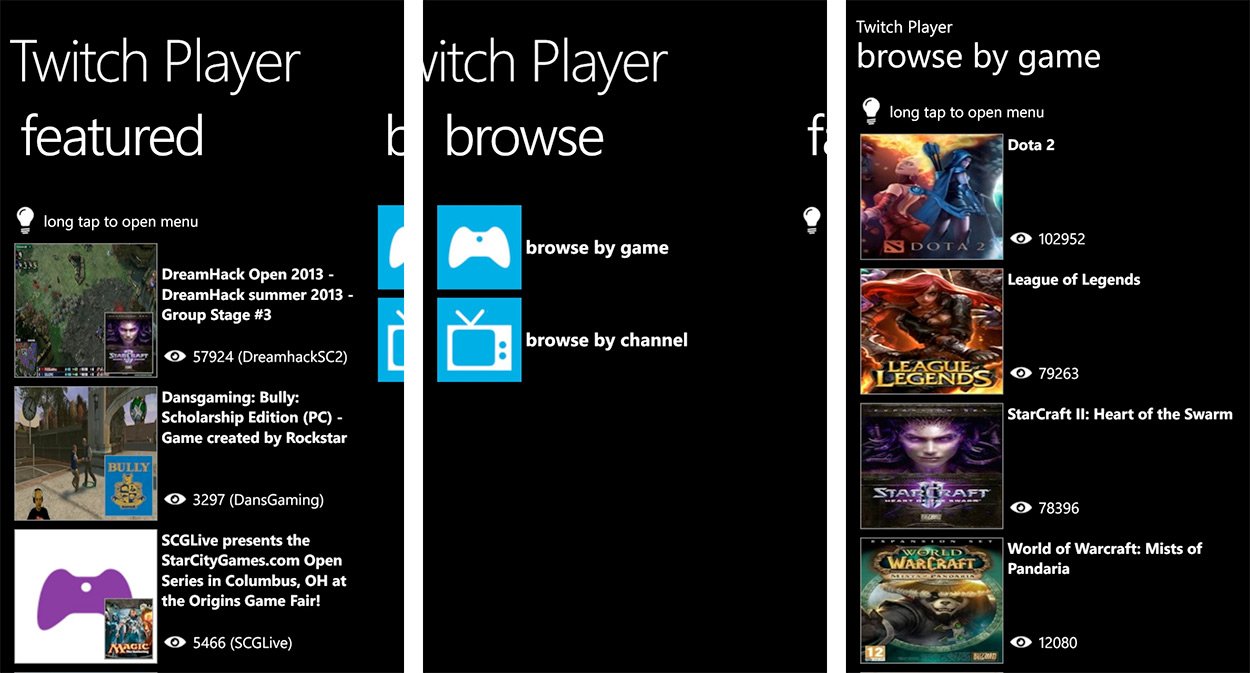 Twitch Player for Windows Phone SC