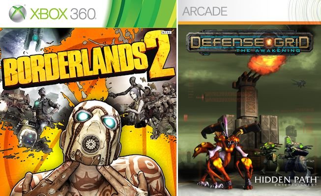 Borderlands 2 Defense Grid Xbox 360 box