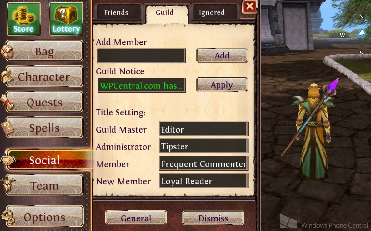 Order &amp; Chaos Online for Windows Phone guild management