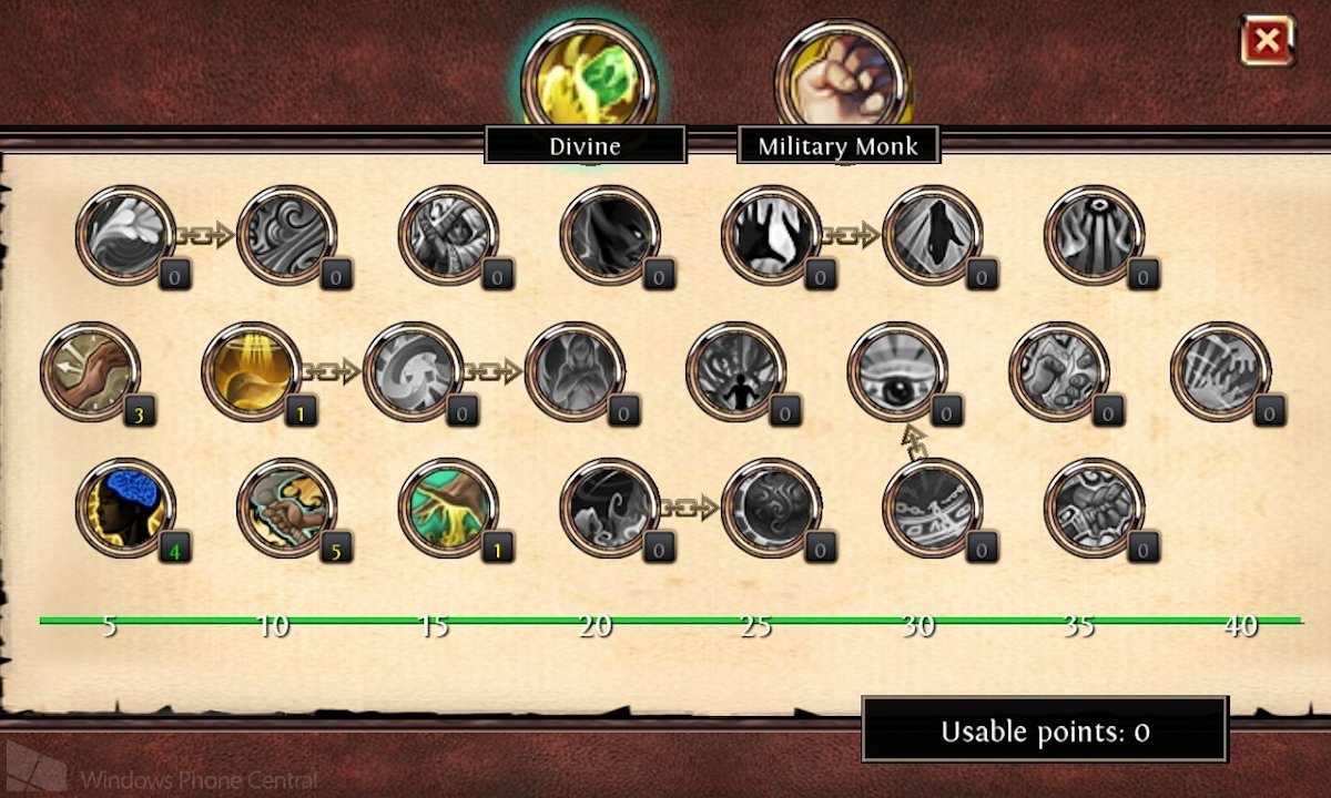 Order &amp; Chaos Online for Windows Phone talent tree
