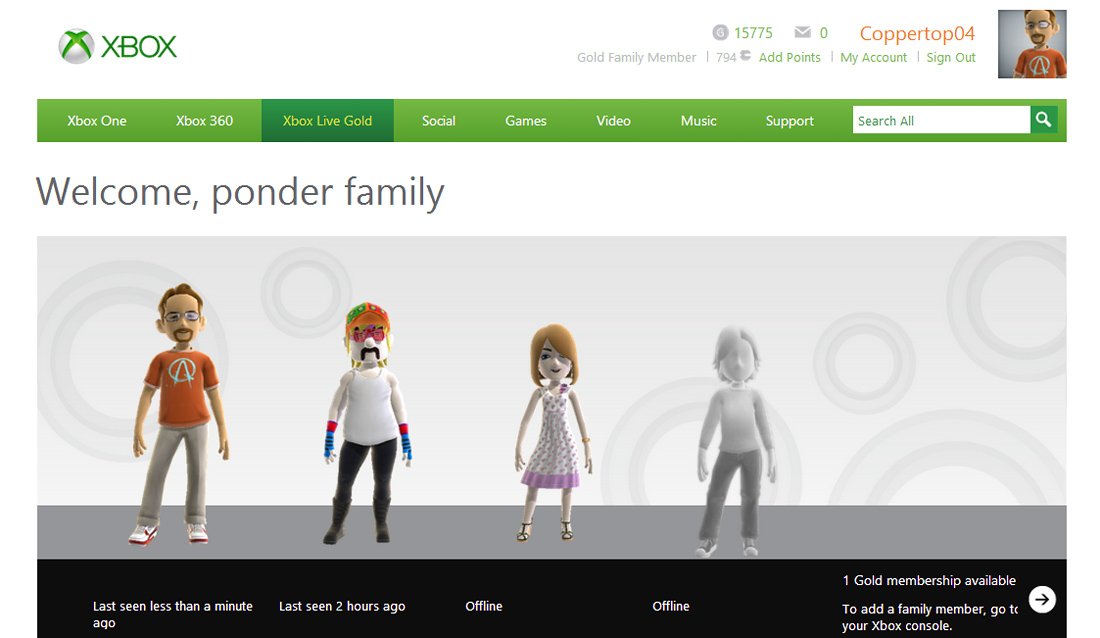 Xbox Live Gold Family Pack EOL