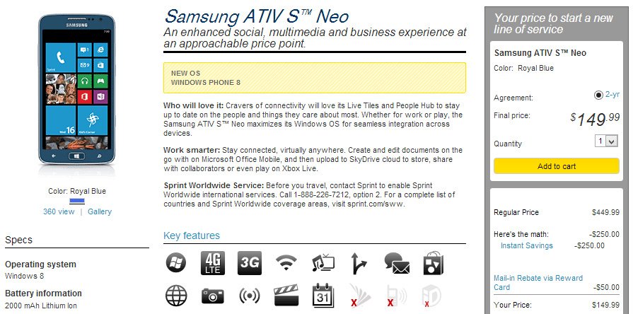 Samsung ATIV Neo Sprint