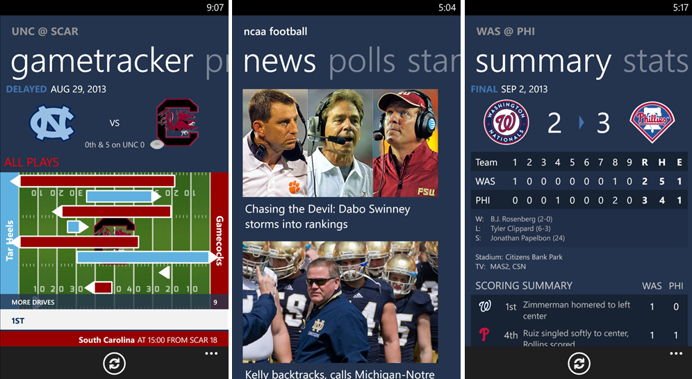 CBS Sports for Windows Phone 8