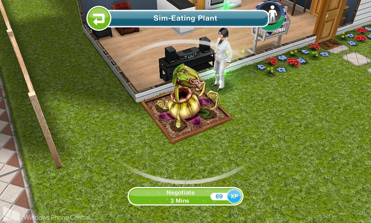 The Sims FreePlay Sim Eating Plant