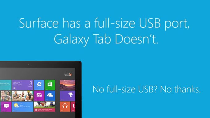 Surface vs. Samsung Tab 3