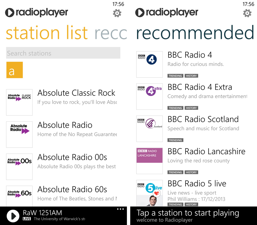 Radioplayer screenshot