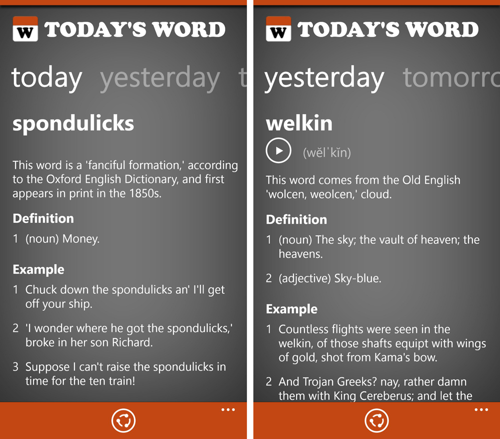 Today's Word update screenshot