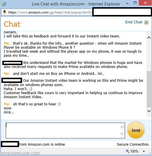 Amazon Instant Video Chat