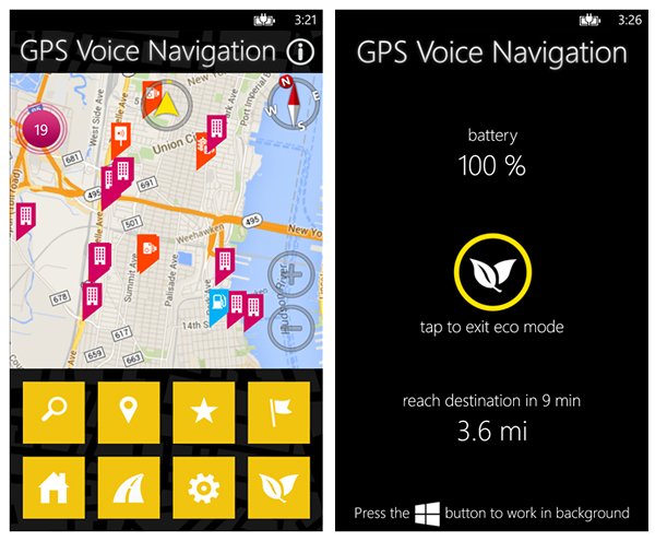 GPS Voice Navigation Eco Mode