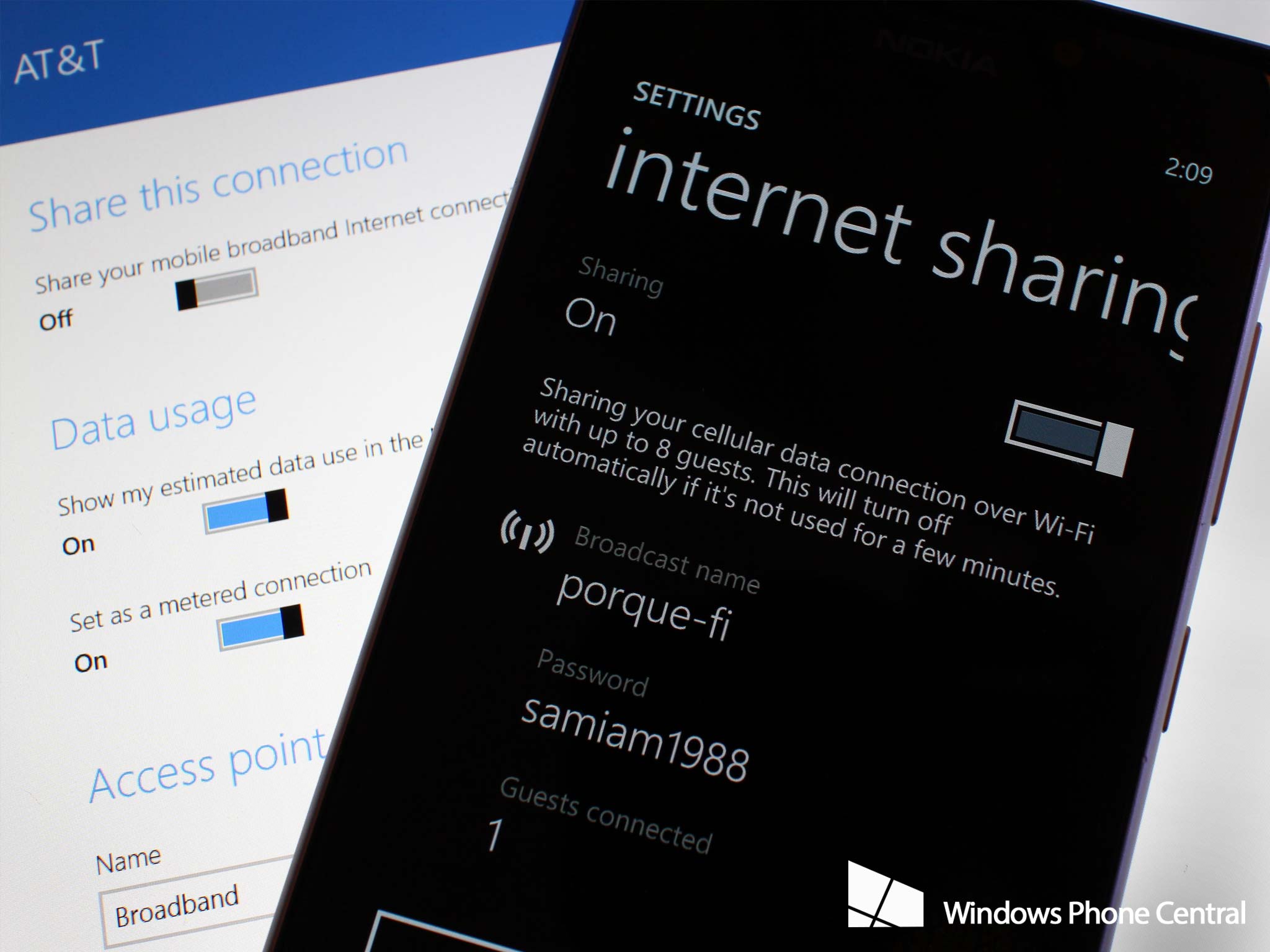 Internet Sharing Windows Phone