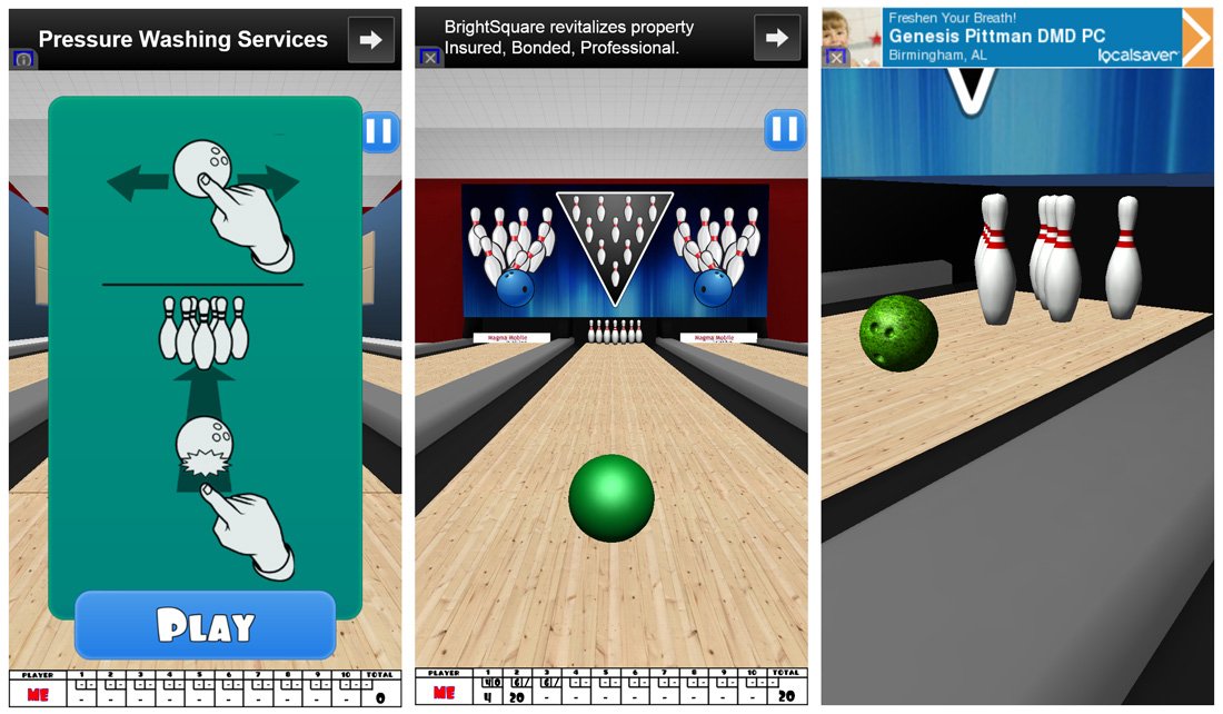 Bowling 3D Game Screens