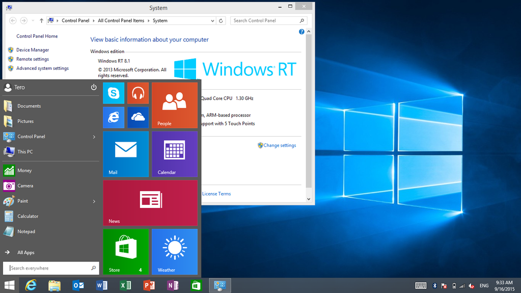 stile del menu di avvio di Windows 8