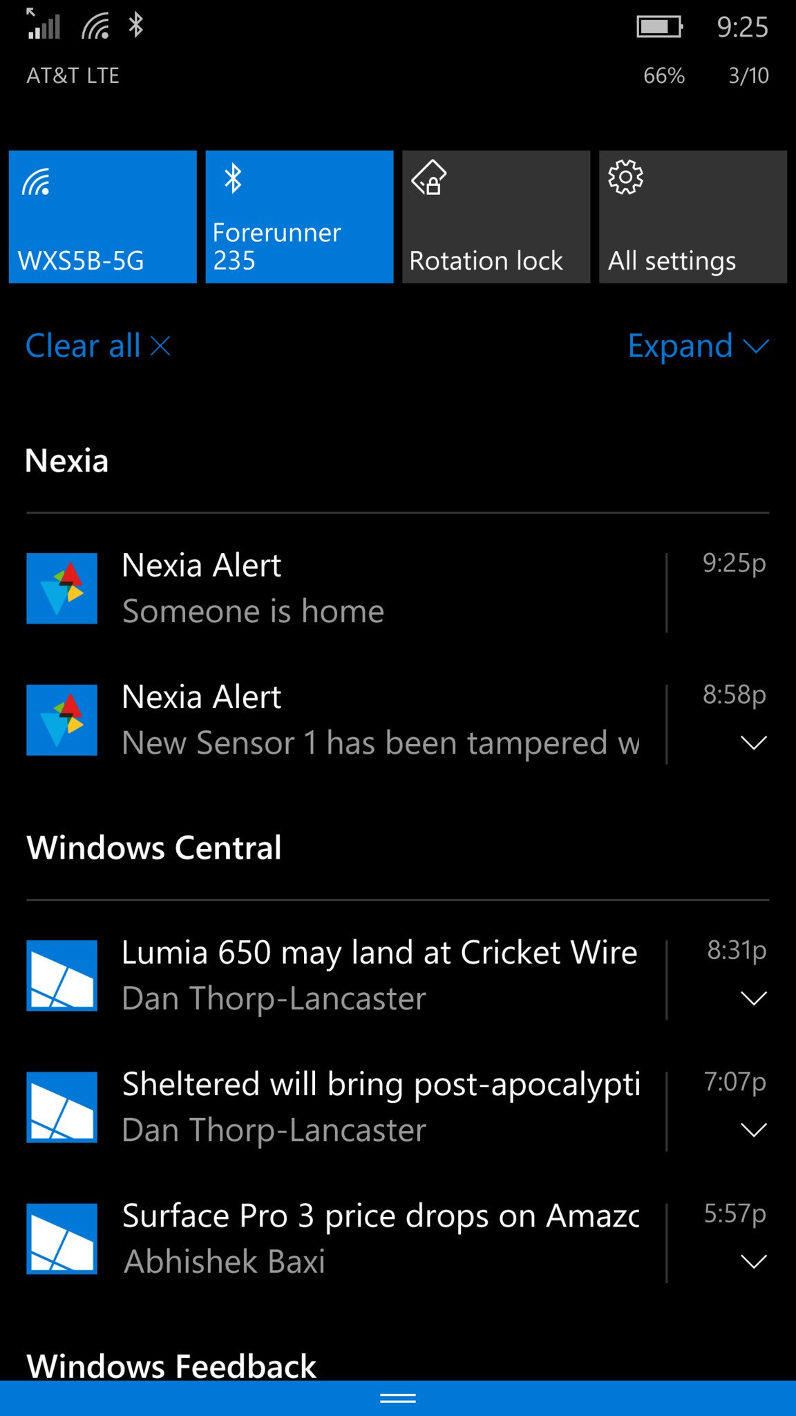 Nexia app for Windows 10 Mobile
