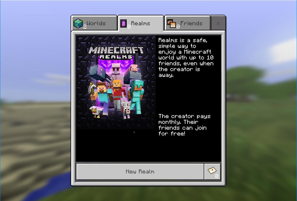 Minecraft: Windows 10 Edition Beta Realms