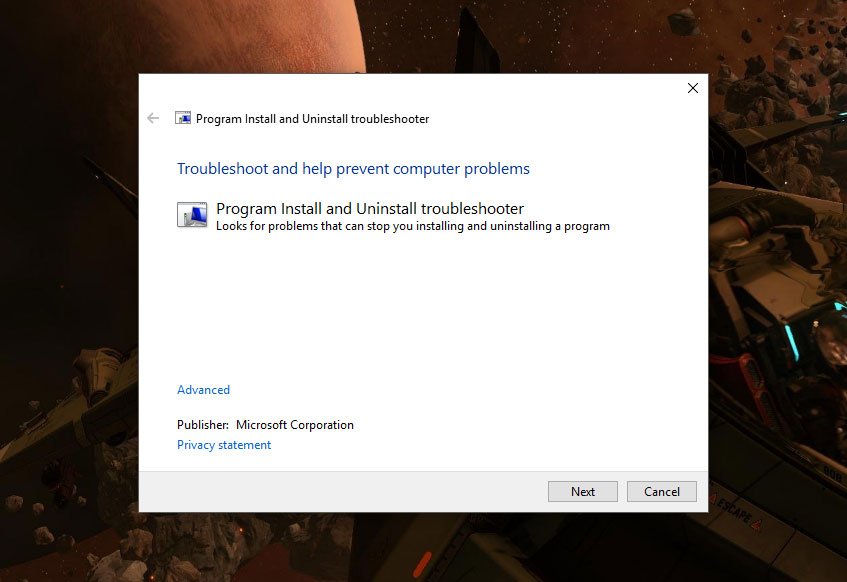 Windows Installer Troubleshooter