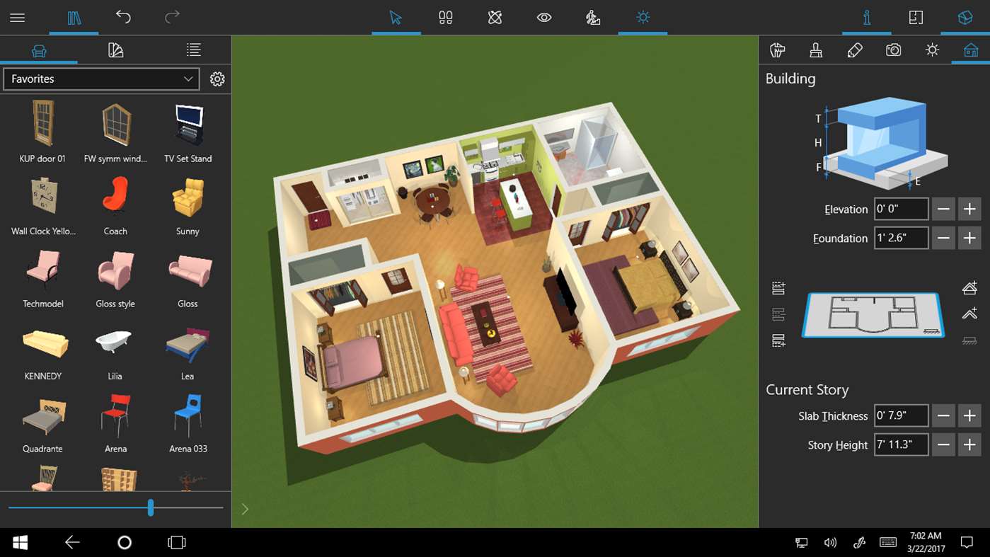 Live Home 3D for Windows 10 helps you virtually redesign your whole