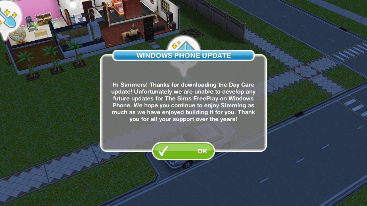 EA kills updates for The Sims FreePlay on Windows Phone