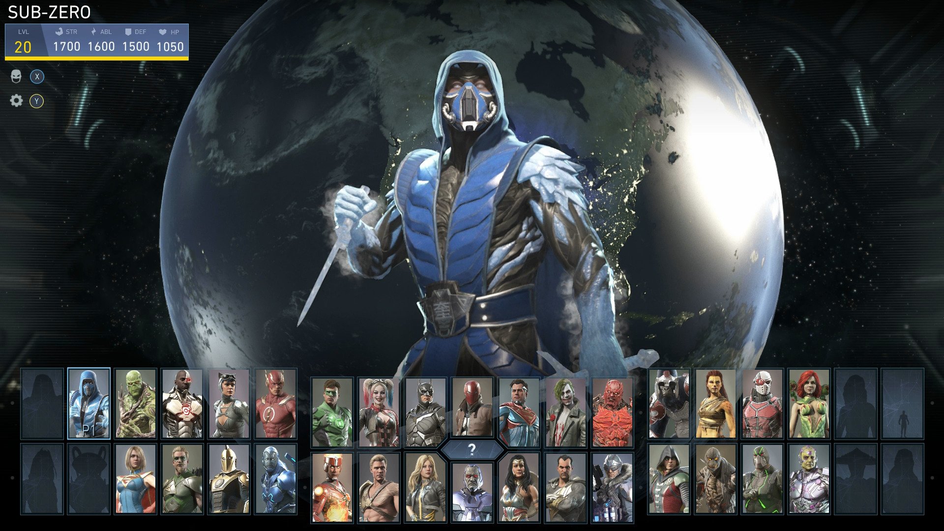 Injustice 2 Sub-Zero character guide select