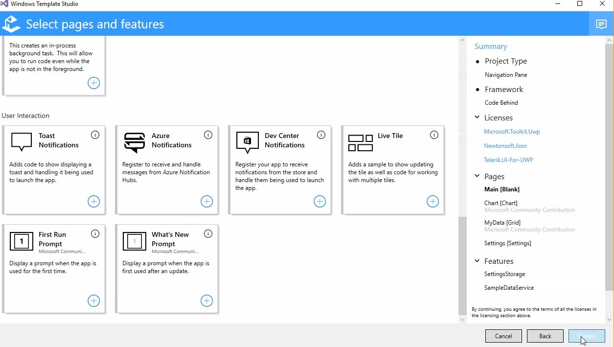 Windows Template Studio updated with more wizard improvements, new features