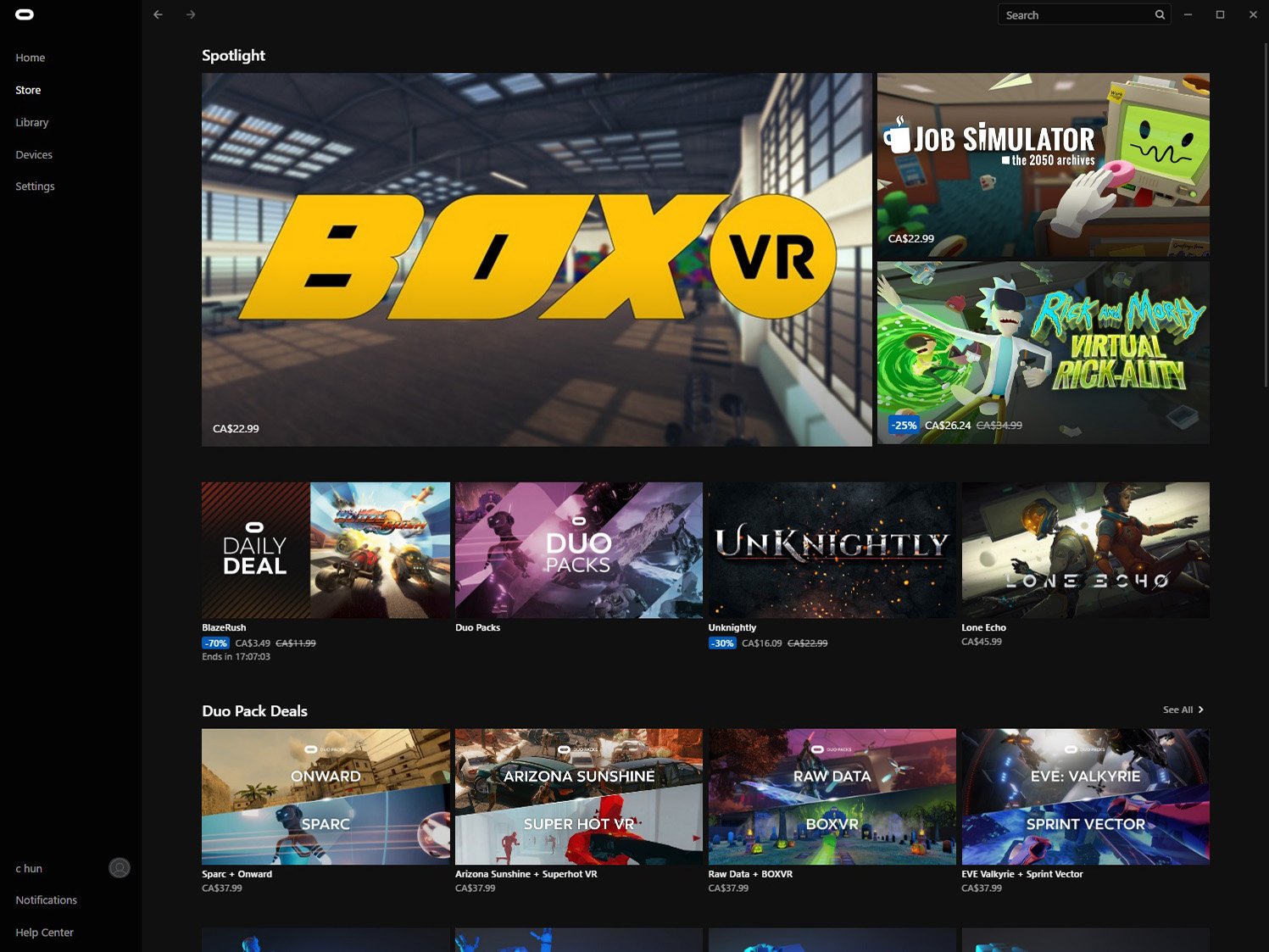 How to use the Oculus Store