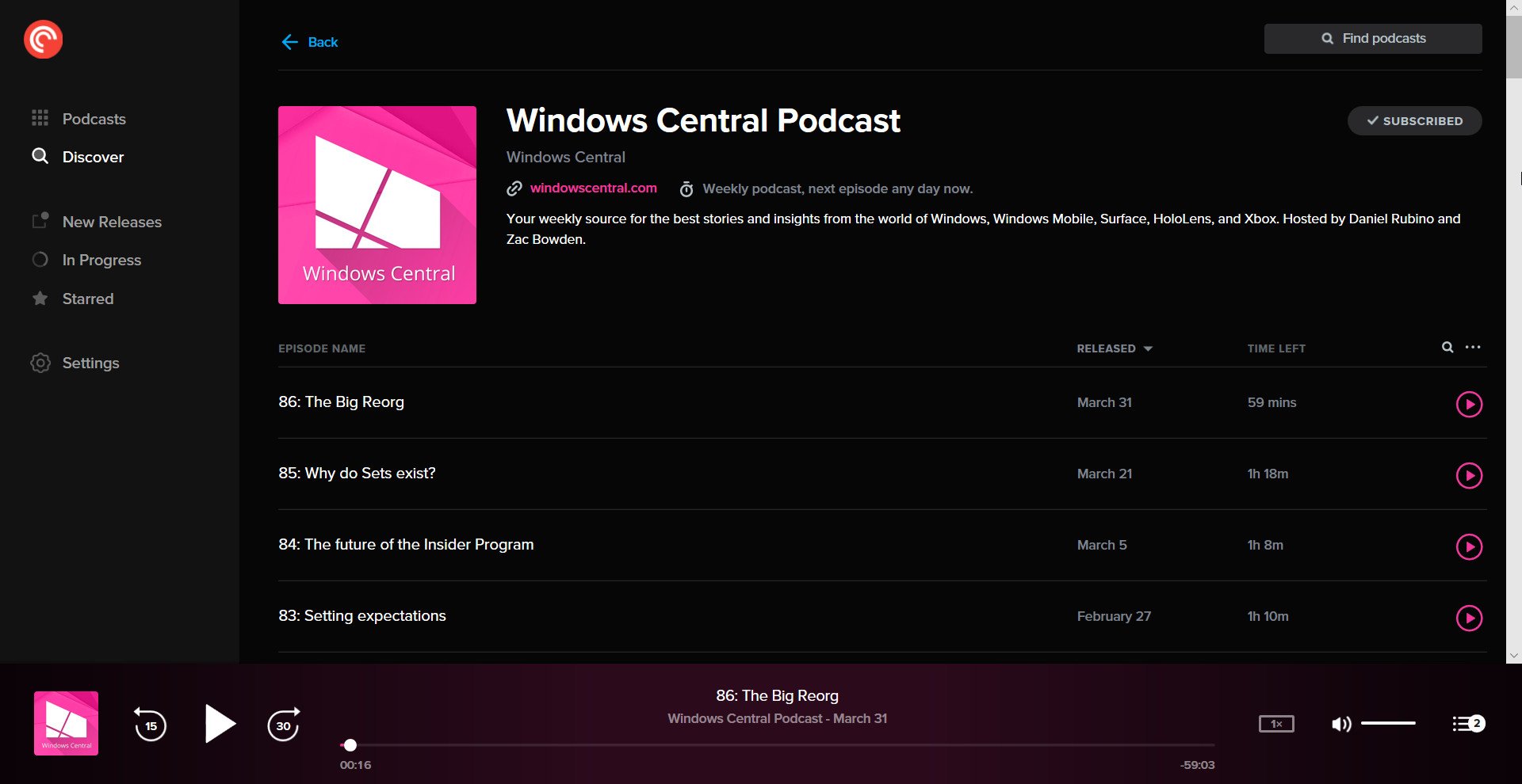 Pocket Casts Desktop for Windows 10 is a fantastic podcast app - Windows Central