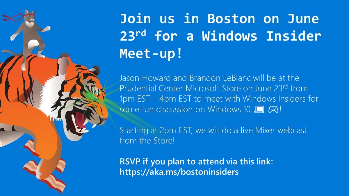 Meet up with the Windows Insider team in Boston on June 23