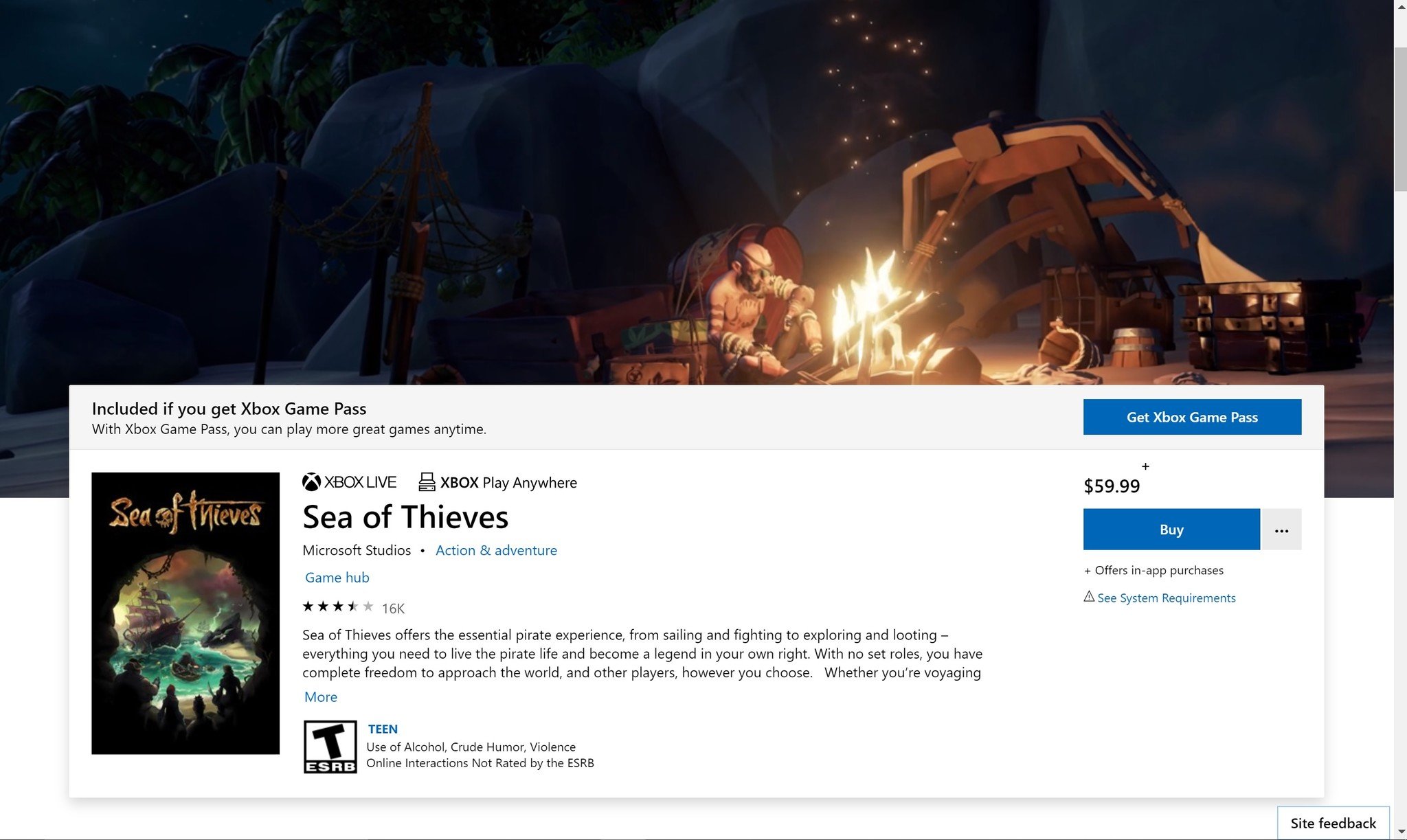 Sea of Thieves / New MS Store web look