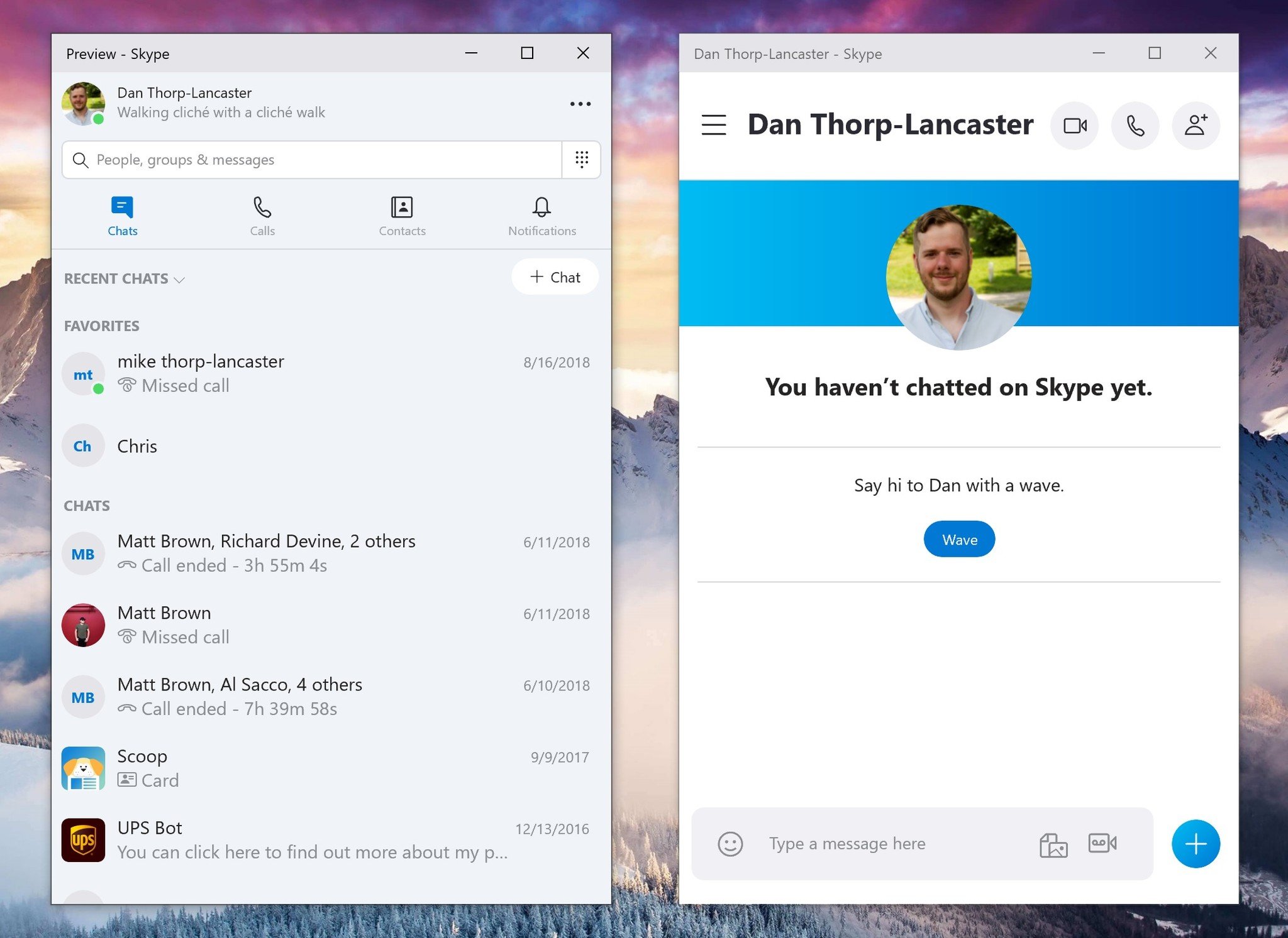 Split View mode comes to Skype for Insiders