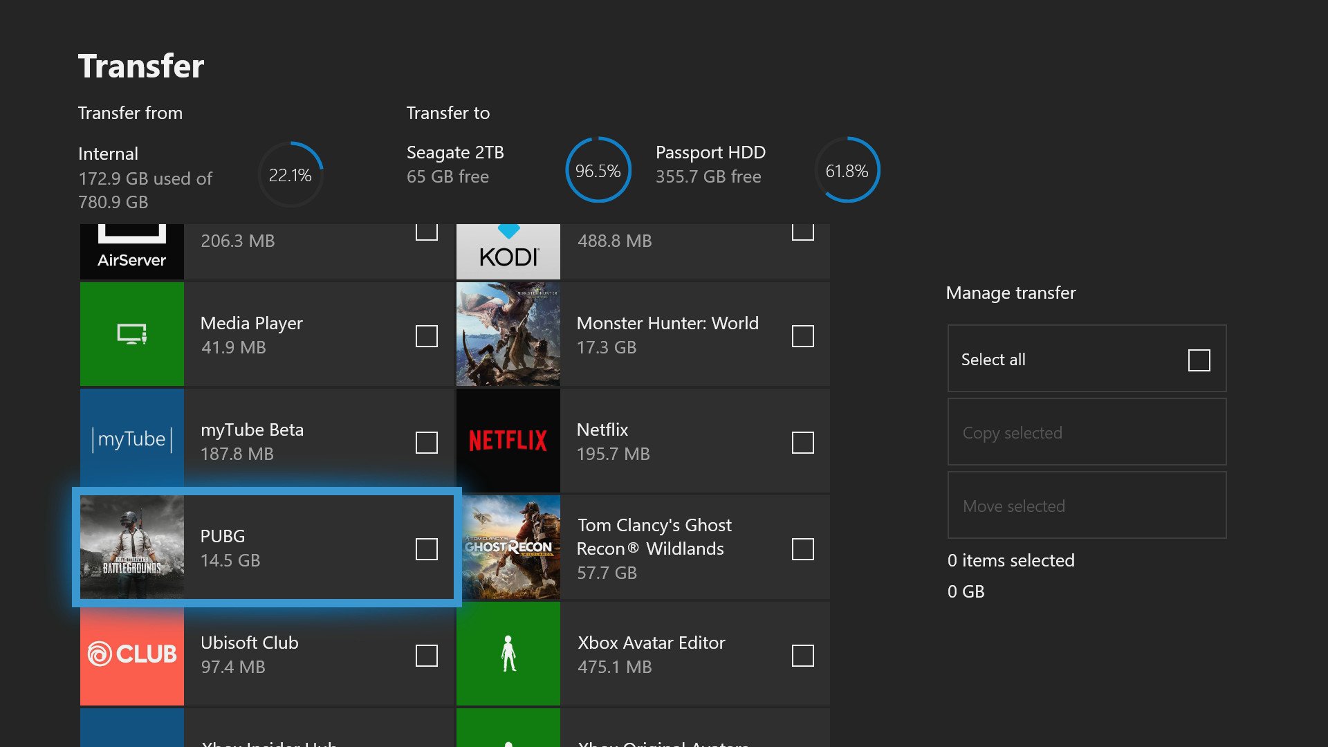 Xbox One Storage Transfer
