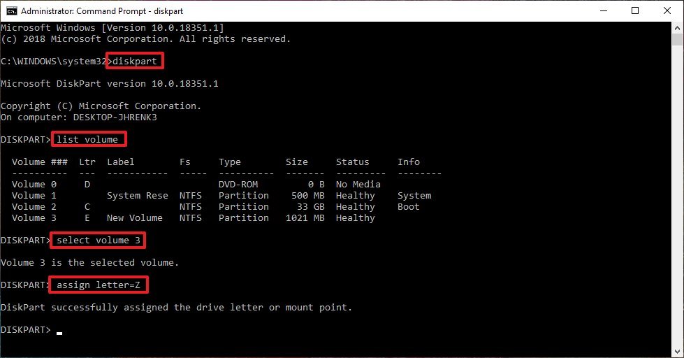 use the command line to assign a drive letter by means of subst