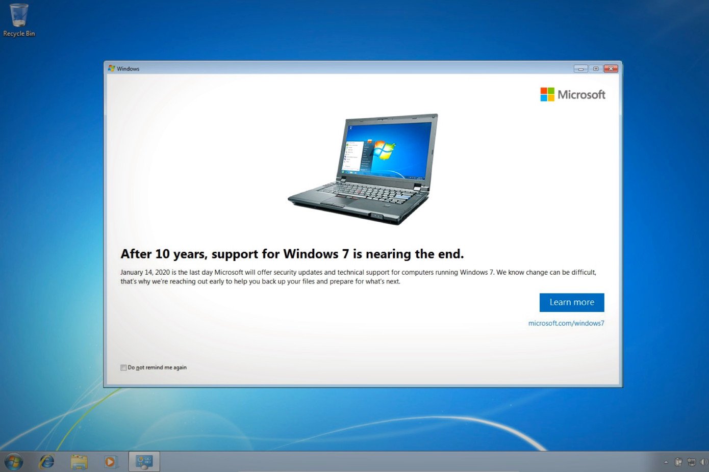Windows 7 Out Of Support