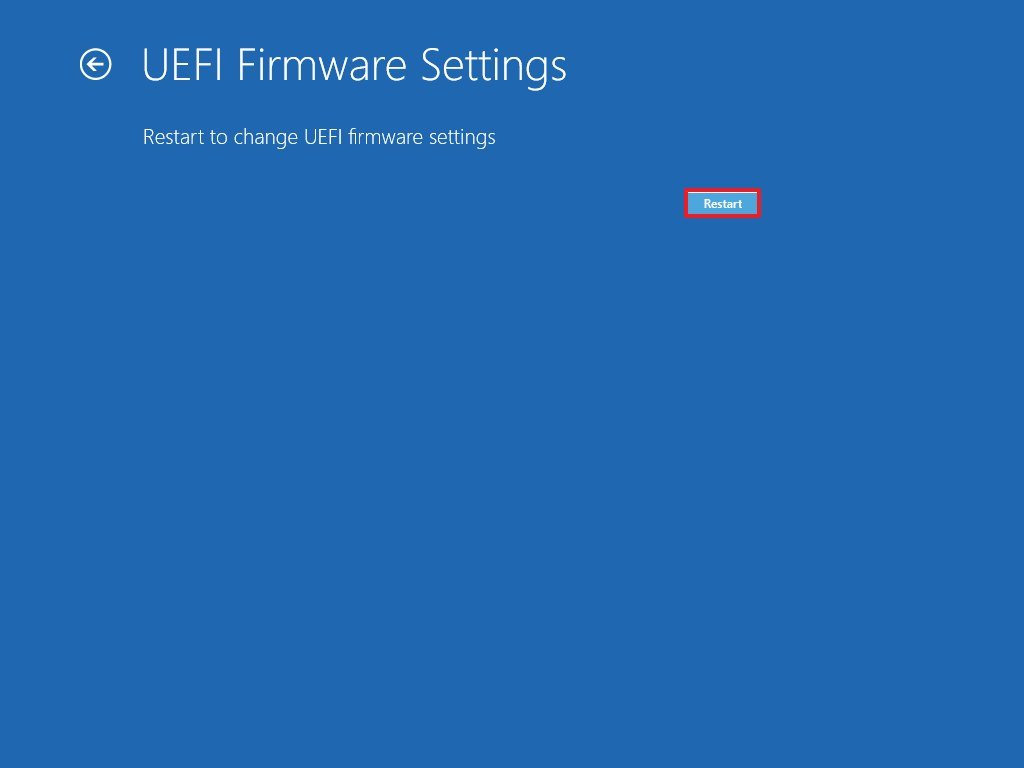 UEFI settings