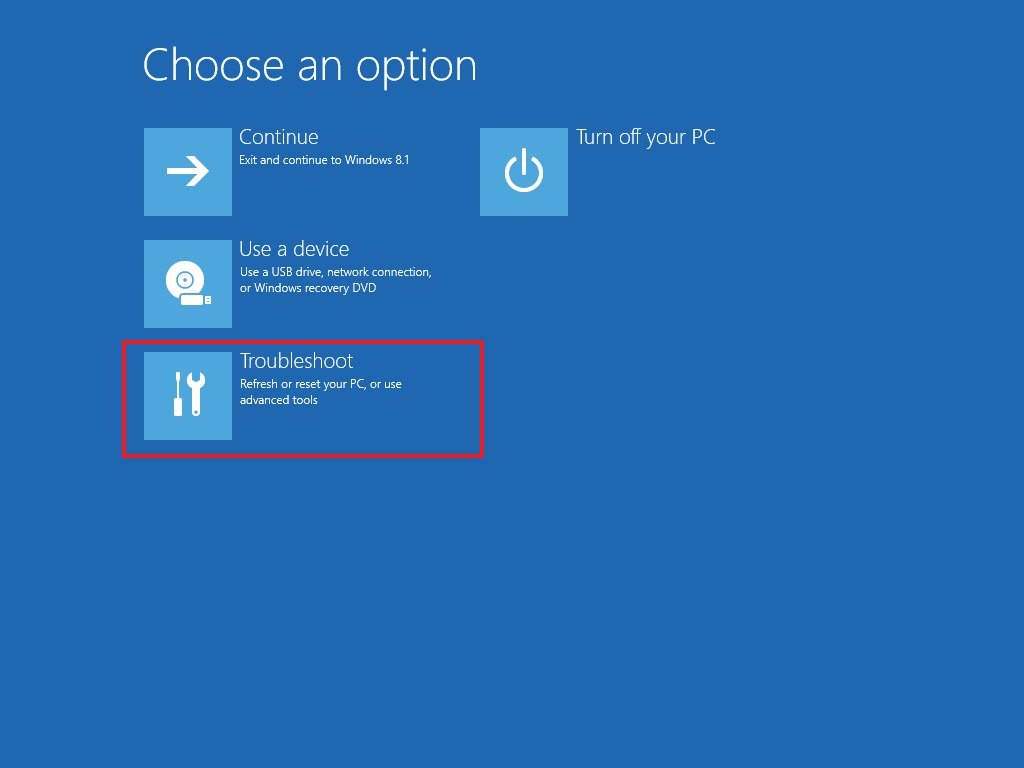 Troubleshoot settings Windows 8