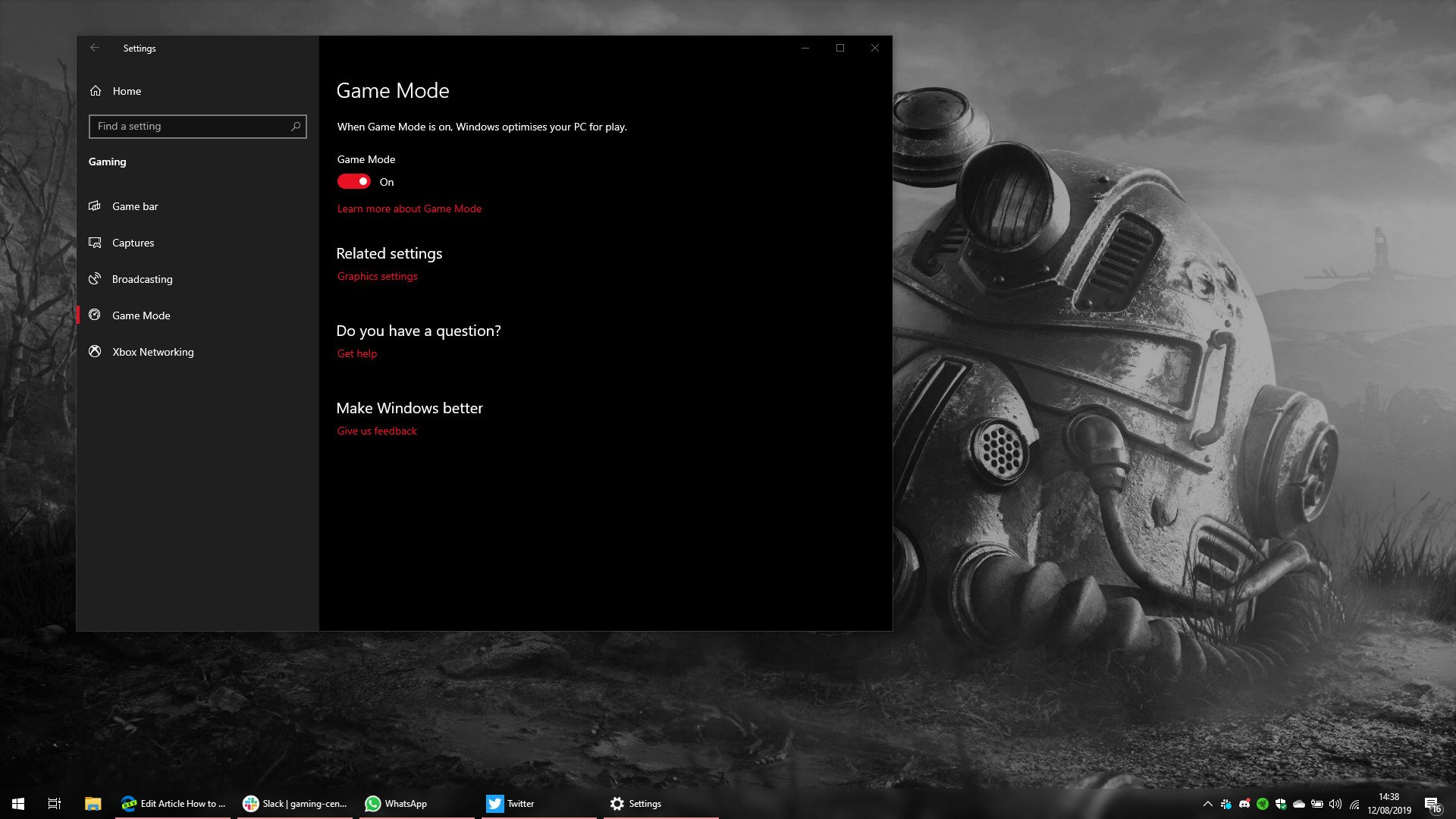 How To Enable Or Disable Game Mode In Windows 10 Windows Central