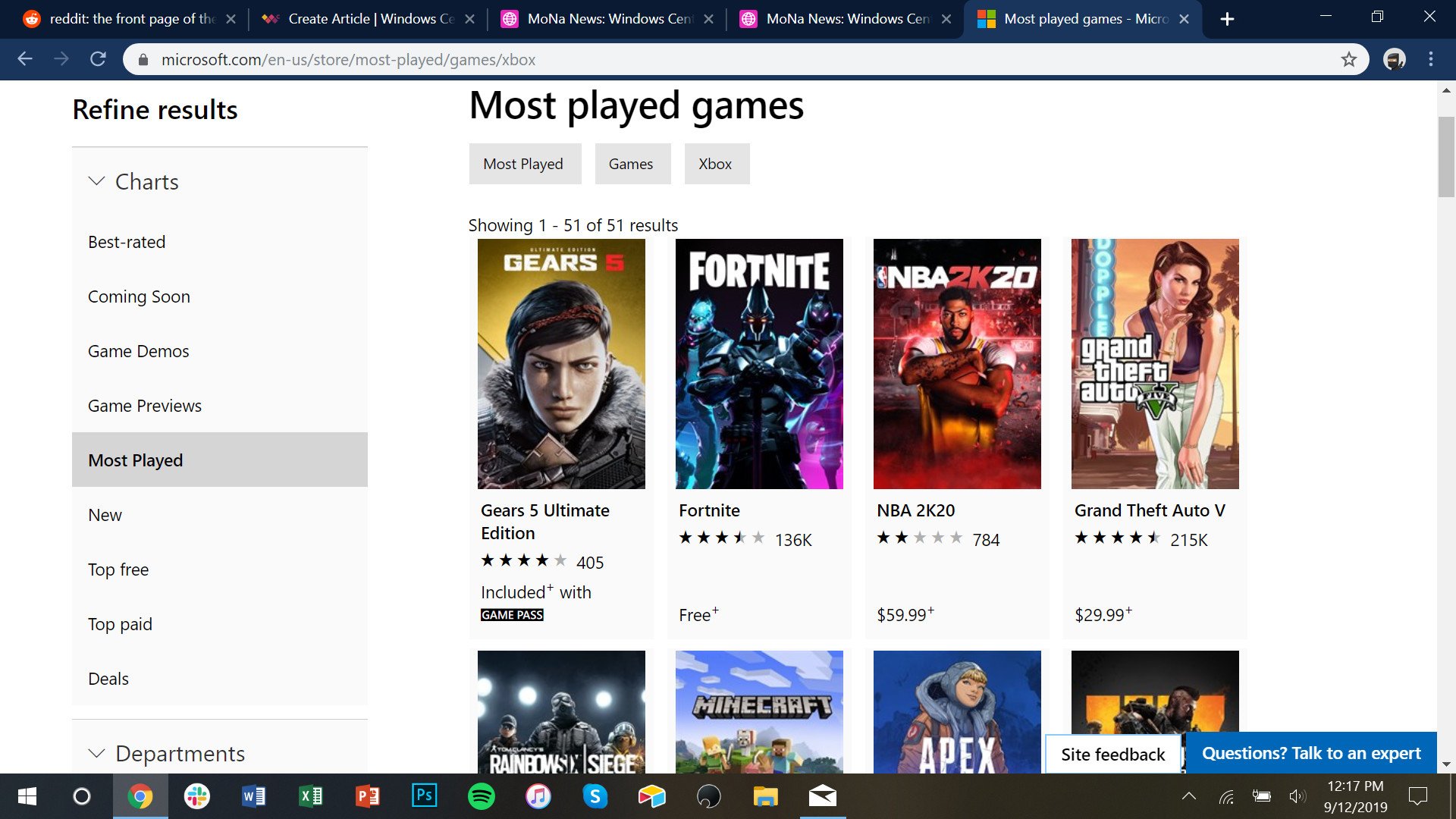 xbox top played games